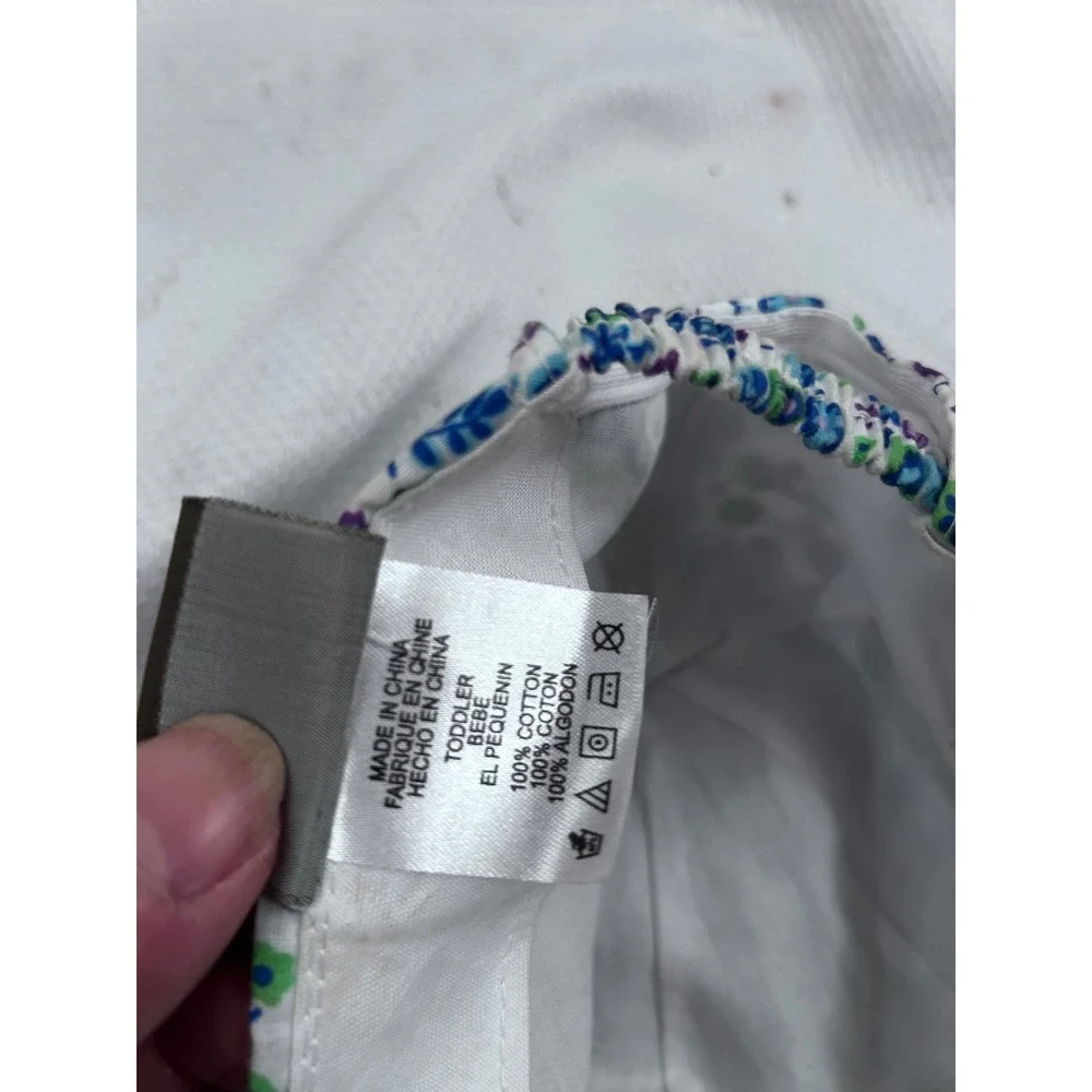 Bass‎ Pro Shops Hat Toddler White Floral Print Elastic Back Cap Kids